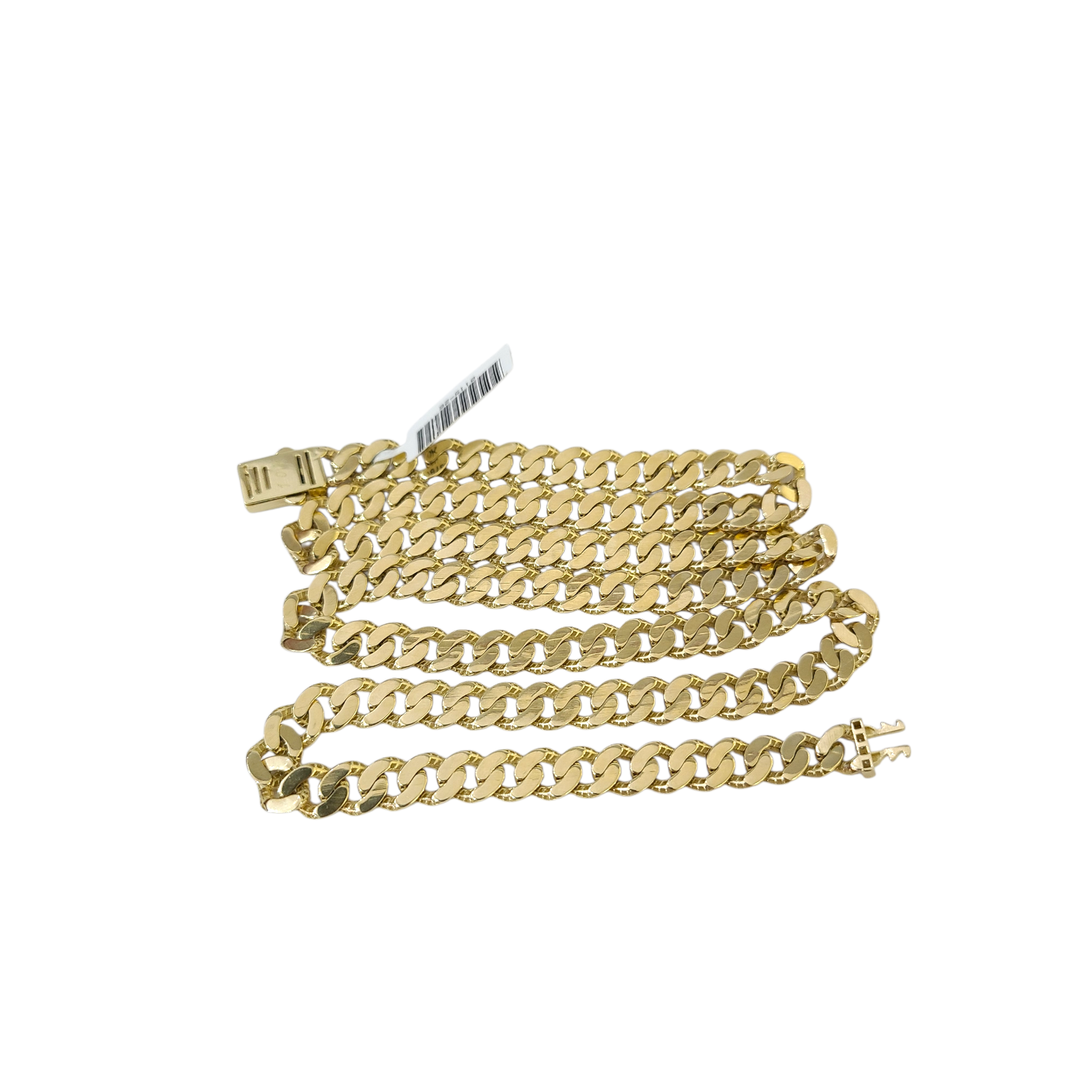 Real 10k Gold Chain 7mm Monaco Cuban Link Necklace 24'' Men's 10kt Yellow Gold