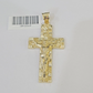10k Nugget Cross Miami Cuban Chain 4mm 22 inch SET Necklace Pendant