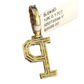 10K Gold Miami Cuban Chain P Diamond Initial 18"-24" 2mm Pendant Necklace SET