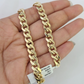 Real 10K Gold Royal Monaco Bracelet 8" Box Clasp 7mm Genuine Unisex