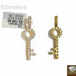 10k Gold Key Charm Pendant with Miami Cuban Chain in 20 22 24 26 inch,Real Gold