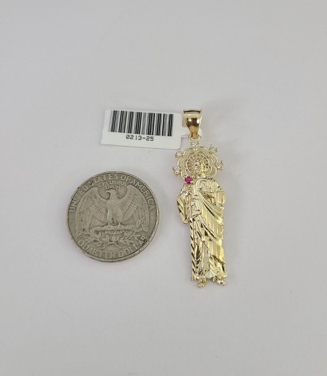 10k San Judas Charm Pendant Mens REAL 10Kt Saint Jude Yellow Gold