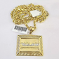 10kt Solid Gold Rope Chain Last Supper Charm Pendant 20-28'' Inches Necklace 4mm