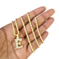 10k 2.5mm Rope Chain E Initial Alphabet Pendant 16"-28" Gold Set Charm Necklace