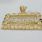Men's Real 14k Yellow Gold Pendant Nugget Last Supper Charm Medallion 2" 14kt