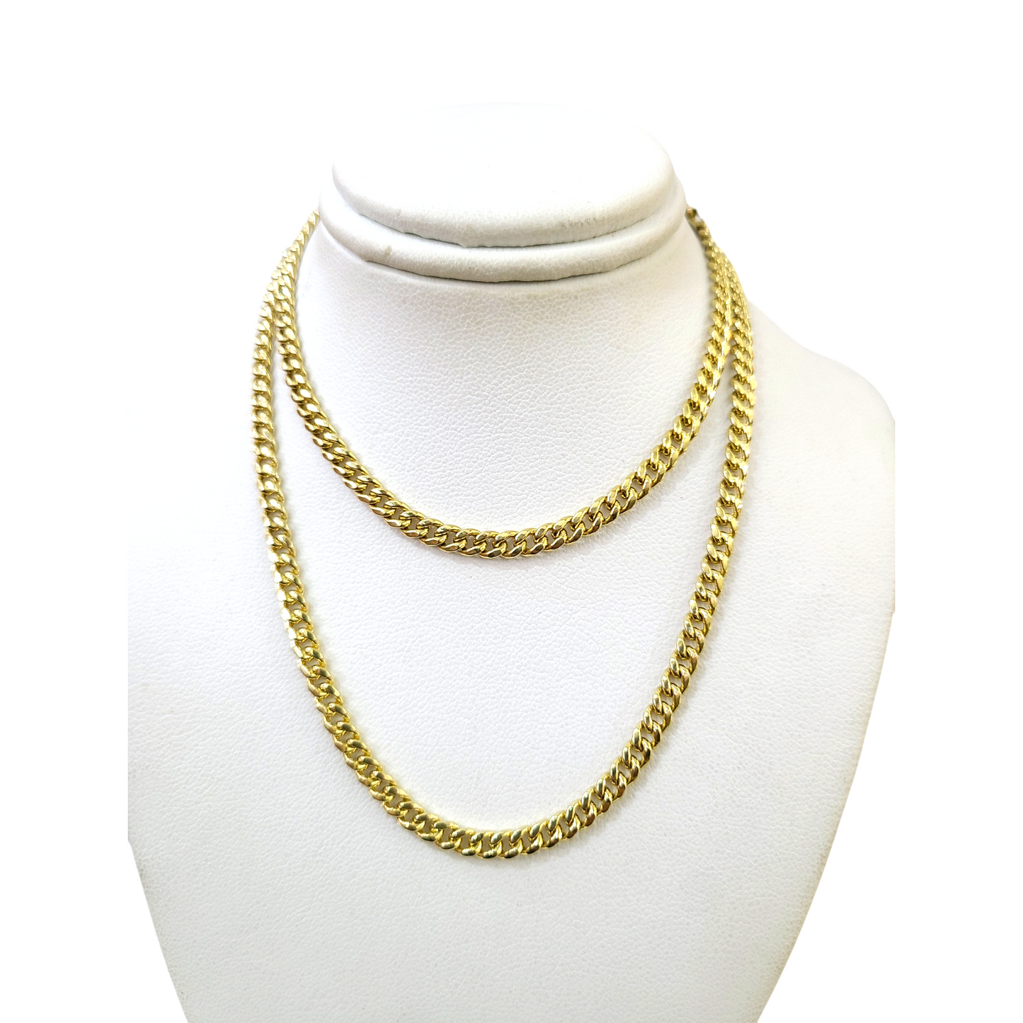 Real 10k Yellow Gold Necklace Miami Cuban Link Chain 18 Inch 2mm 10KT