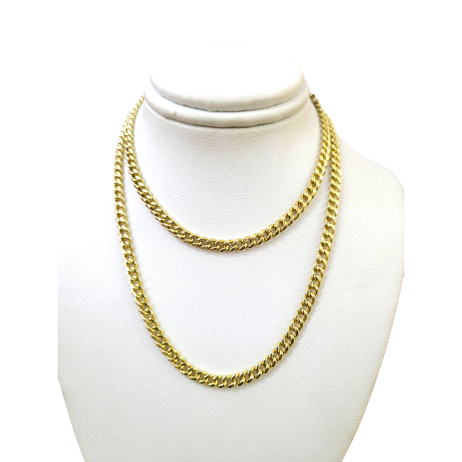 Real 10k Yellow Gold Necklace Miami Cuban Link Chain 18 Inch 2mm 10KT