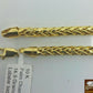 Real 10k Gold 4mm Men yellow Gold Palm Chain Necklace 20" inch Chocker Chain