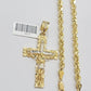 10k yellow gold rope chain with cross charm pendant set real 10kt 4mm necklace