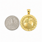 10K Yellow Gold Round World Map Pendant Globe Charm 1.5" Unisex Jewelry