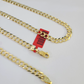 Real 18kt Cuban Curb Chain Necklace 6mm 24 Inch Yellow Gold Men Women SOLID
