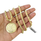 Real 10k Rope Chain Centenario 50 Pesos Charm Necklace SET 4mm 18"-24" Pendant