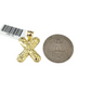 Real 10k Rope Chain X Nugget Initial Charm 3mm 18"-28" Necklace Set Pendant Gold