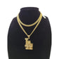 10K Yellow Gold Miami Cuban Link Chain Set Los Angeles Charm Pendant 4.5mm 18-28