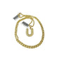 Real 10k Rope Chain U Initial Charm 3mm 18"-28" Necklace Nugget Set Pendant Gold