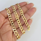 Real 18kt Cuban Curb Chain Necklace 6mm 24 Inch Yellow Gold Men Women SOLID