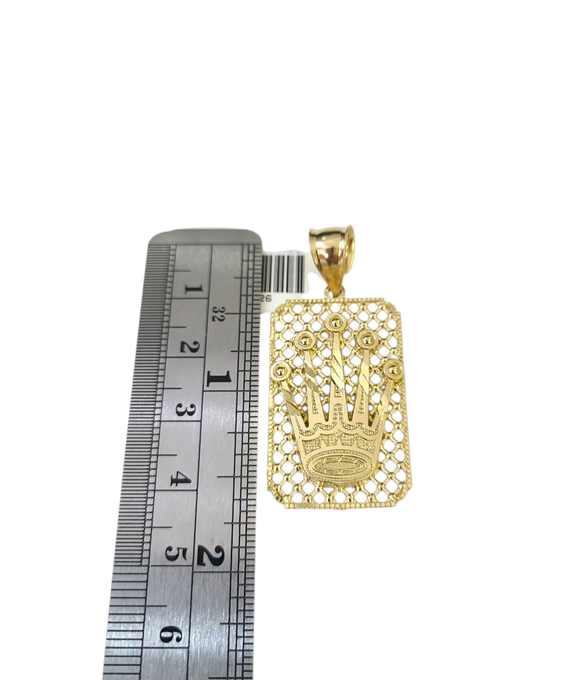 Real 10k Gold Franco Chain Crown Charm Pendant Necklace SET 2.5mm 18"-26"