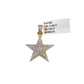 Real 10k Yellow Gold Star Diamond Charm Pendant 1.25'' inch Genuine 10kt