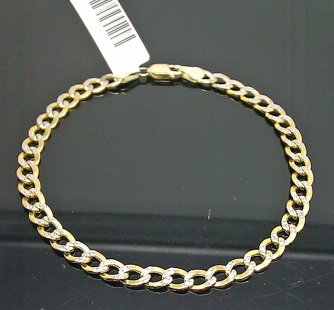 10K Gold Bracelet Real Cuban Link Solid Diamond Cut 5mm 8" Inch REAL Yellow Gold