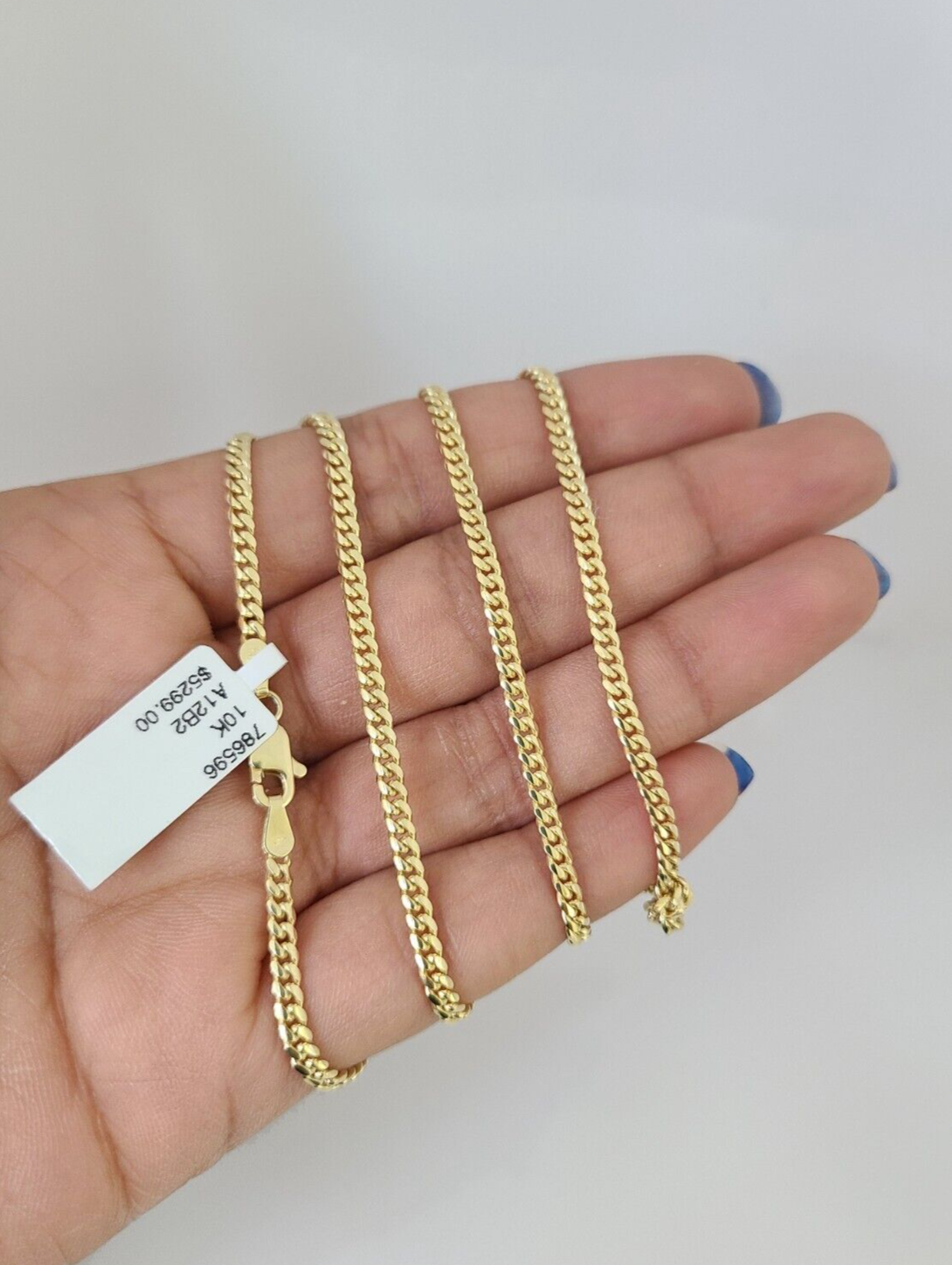Real 10k Solid Miami Cuban Link Yellow Gold Chain 3mm Necklace 20 Inches Genuine