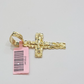 14k Yellow Gold Cross Nugget Pendant Jesus Crucifix 1.5 Inch 14kt Charm Men REAL

