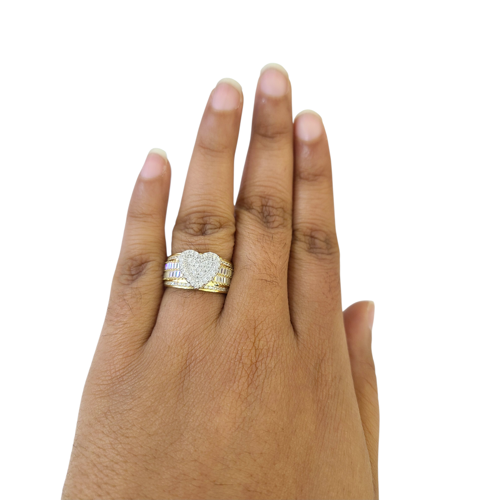 Real 10k Solitaire CZ Ring Yellow Gold Men 10Kt Genuine
