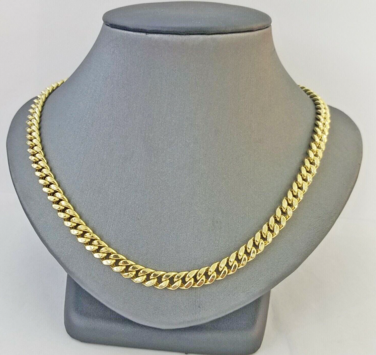 10k Gold Necklace 7mm 22 Inch Miami Cuban Link Chain REAL 10kt yellow Gold Men's
