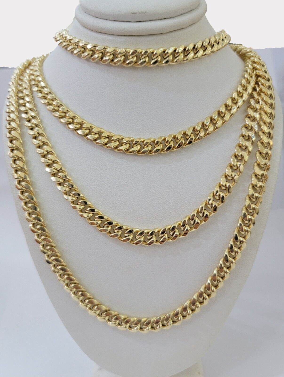 Real 10k Gold Chain Necklace Miami Cuban Link 18"-30" Inch 6mm 7mm 8mm 9mm 10mm