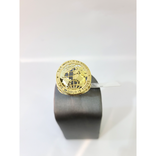 Real 10k World is Yours Ring Yellow Gold Men 10Kt Genuine