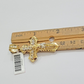 14k Yellow Gold Cross Jesus Crucifix Pendant 2 Inch 14kt CZ Charm Mens REAL 14kt
