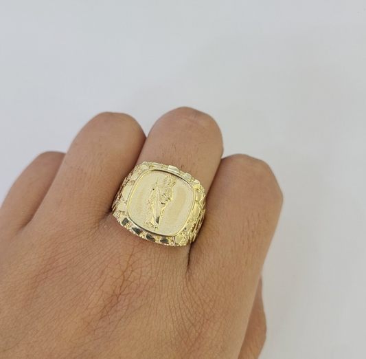 10k Yellow Gold Saint Jude Ring Casual Band Genuine Brand New