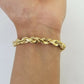 Solid Real 10K Yellow Gold Rope Bracelet 8" Inch 7mm , 10kt Real gold  men women