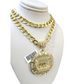 10k Yellow Gold Cuban Curb Chain SET Last Supper Pendant Charm 8mm Necklace Men