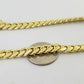 14K SOLID Gold Bracelet Miami Cuban Link Box Lock 9inch , yellow gold men women