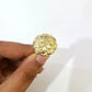 10K Gold Womens Nugget Cluster Ring Round Design Bold Statement Ladies Ring