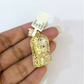 Real 10k Gold Franco Chain Christ Head Charm Pendant Necklace SET 2.5mm 18"-26"
