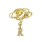 10k 2.5mm Rope Chain R Initial Alphabet Pendant 16"-28" Gold Set Charm Necklace
